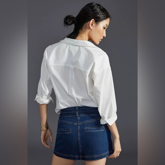 NWT - Anthropologie Front Pockets Denim Mini Skirt - Picture 4 of 6